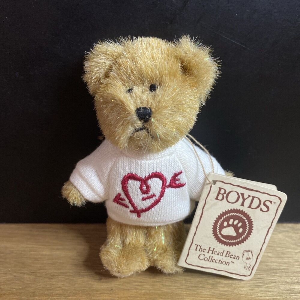 Vtg Boyds Bears Mini Message Thinkin Of Ya Series Valentines Love Lt Brown NWT